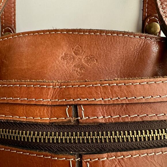 Patricia Nash Poppy Heritage Top Handle Full Leather Tan Tote Bag Purse - Picture 4 of 13